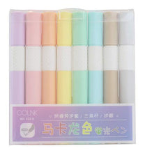 Load image into Gallery viewer, COLNK Pastel Highlighters with Chisel Tip, Cute Macron Assorted Ink-8 Colors Marker Pens Set Students Children Gift

