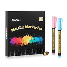 Load image into Gallery viewer, Metallic Marker Pens, Morfone Set of 10 Colors Paint Markers for Card Making, Rock Painting, DIY Photo Album, Scrapbook Crafts, Metal, Wood, Ceramic, Glass (Medium tip)
