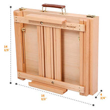 Load image into Gallery viewer, MEEDEN Studio Sketchbox Table Easel with Metal Lined Drawer - Adjustable Solid Beech Wood Tabletop Easel &amp; Sketchbox Artist Easel with Storage, for Studio or Plein Air - Holds canvases up to 34&quot; high
