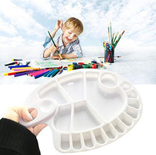Load image into Gallery viewer, Non-Stick Paint Palette 2 PCS Artist Paint Mixing Tray Palette Oval Shaped Easy Clean Art Palette 17 Wells (2 PCS)

