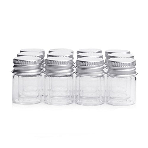 lasenersm 10Pcs/5ML Empty Sample Glass Bottles Jars Vials Case Container with Screw Caps,Transparent