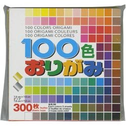 Aitoh (3-Pack) Origami Paper 3 inch x 3 inch 300 Sheets 100 Colors S100C
