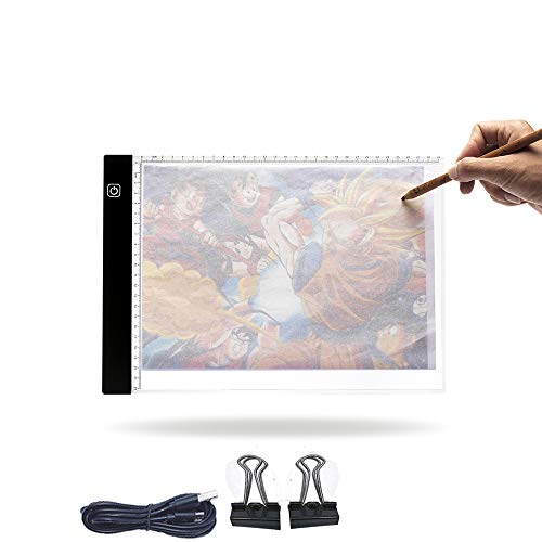 A4 Light Table，Drawing Calligraphy Practice，Light Box Tracer，LED Artists Light Box，CT Film Viewing，Professional Animation Copy Gift(A4-Rimless)