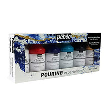 Load image into Gallery viewer, Pébéo Acrylic Pouring Paint Starter Kit - Art and Painting Supplies, Ready-To-Pour Fluid Medium, 118 Milliliter Bottles, Set of 6 Assorted Colors
