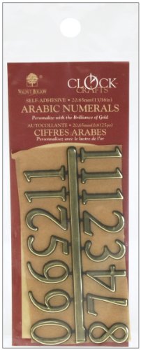 Walnut Hollow Arabic Clock Numerals, 13/16-Inch, Gold (593)