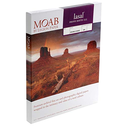 Moab Lasal Photo Matte, Double Sided, Bright White Archival Inkjet Paper, 235gsm, 8.5