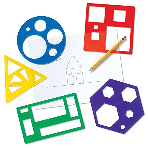 Learning Resources Primary Shapes Template Set, Geometric Shapes, Tracing Helper, Ages 4+