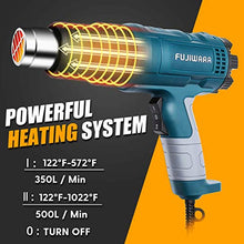 Load image into Gallery viewer, Heat Gun Kit 2000W with Dual-Temperature 5 Nozzles,Hot Air Gun 122ᵒF-1022ᵒF Heating in Seconds for DIY Shrink PVC Tubing/Wrapping/Crafts,Stripping Paint (2000W 2 Gears Temp Setting)
