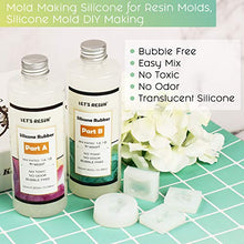 Load image into Gallery viewer, LET&#39;S RESIN Silicone Mold Making Kit Liquid Silicone Rubber Non-Toxic Translucent Clear Mold Making Silicone-Mixing Ratio 1:1-Molding Silicone for Resin Molds,Silicone Molds DIY Manual Making(21.16oz)
