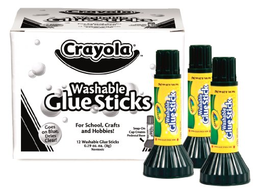 Crayola Glue Sticks, Box of 12, Craft Glue, School Supplies, Clear, 0.29 oz