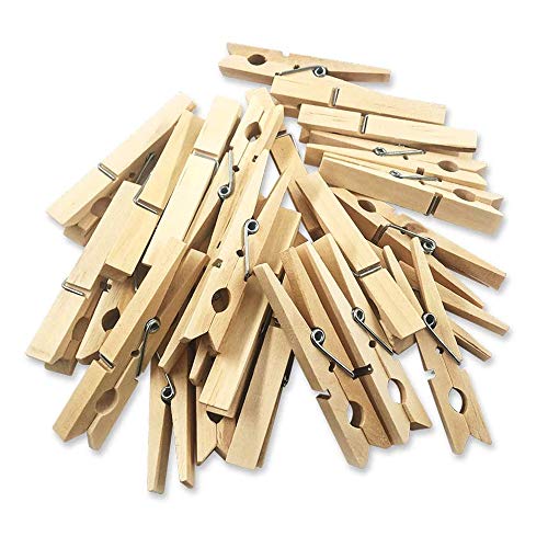Vofel Wooden Clothes Pins with Spring 2.8” Clothespins Bulk Laundry Pins for Hanging Clothing,Home Storage, Crafts and DIY Project (100Pack)