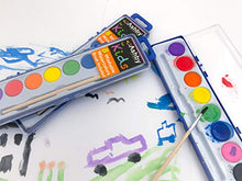 Load image into Gallery viewer, 36 Pack - Ashby for Kids - Watercolor Paint Set and Quality Wooden Brush - Extra Deep Paint Trays = 10X More Paint - 8 Vibrant Watercolors on Each Tray
