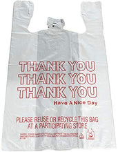 Load image into Gallery viewer, Reli. Thank You T-Shirt Bags (350 Count), Plastic - Bulk Shopping Bags, Restaurant Bag - T-Shirt Plastic Bags in Bulk - (11.5&quot; x 6.5&quot; x 21&quot;) White/Thank You
