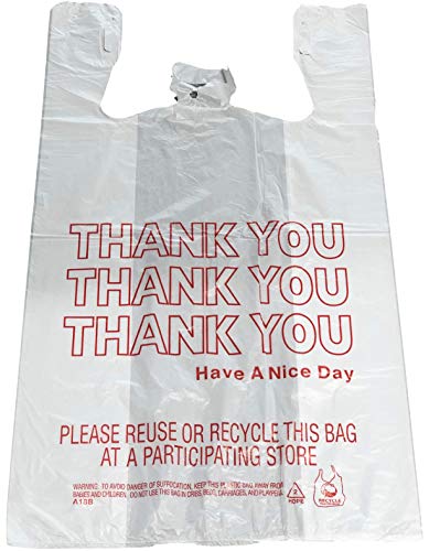 Reli. Thank You T-Shirt Bags (350 Count), Plastic - Bulk Shopping Bags, Restaurant Bag - T-Shirt Plastic Bags in Bulk - (11.5