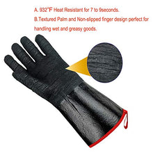 Load image into Gallery viewer, TUNGTAR BBQ Heat Resistant Gloves 14inch 932℉, Heat Resistant-Oven, Smoker, BBQ Grill, Cooking Barbecue Gloves for Handling Heat Food on The Your Fryer, Grill, Waterproof, Fireproof
