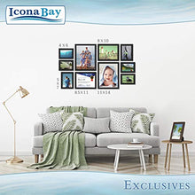 Load image into Gallery viewer, Icona Bay Combination Black Picture Frames Set - 10 PC (Five 4x6, Three 5x7, Two 8x10), Multi-Pack for Modern Wall Gallery, Exclusives Collection
