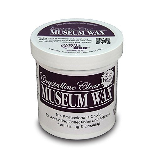 Quakehold! 44111 13-Ounce Museum Wax, Clear Adhesive, Reusable and Removable, Non-Toxic and Non-Damaging, Easy to Use, Great for Wall Art, Antiques, For Use on Metal, Glass, Ceramic, Wood, 1 Pack