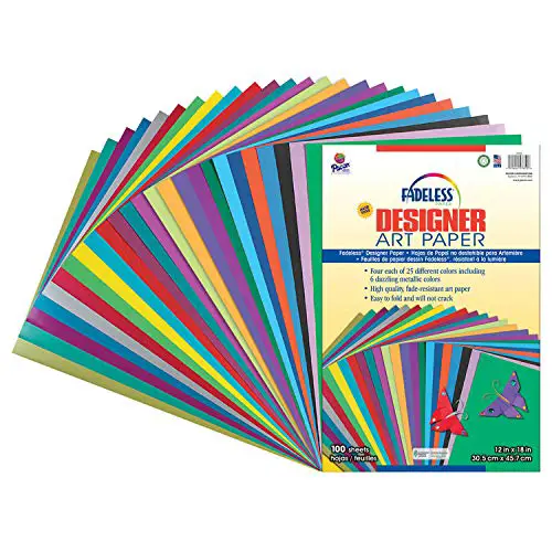 Pacon Fadeless Acid-Free Designer Art Paper, 12 X 18 in, Assorted Color, Pack of 100