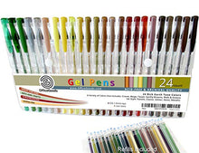 Load image into Gallery viewer, OfficeGoods Earth Tone Gel Pen Set - 24 Premium &amp; Vivid Colors with a Full Set of Refills Included. Perfect for Nature Scenes, People &amp; Animals - with More Ink.
