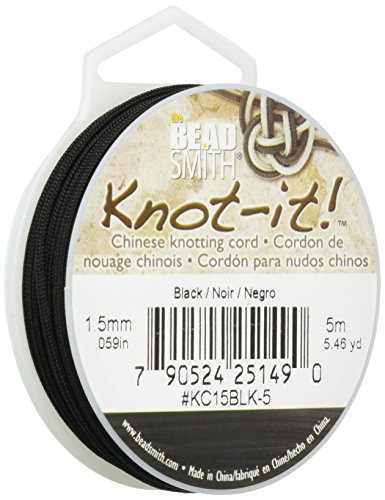 Chinese Knotting Cord 1.5mm 16.4 Feet/Spool-Black