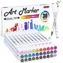Load image into Gallery viewer, 30 Colors Dual Tip Art Markers,Shuttle Art Marker Pens Perfect for Kids Adult Coloring Books Sketching and Card Making.
