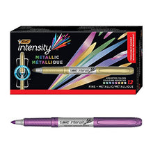 Load image into Gallery viewer, BIC Intensity Metallic Permanent Marker, Fine Point, Assorted Metallic Colors, Box of 12 Permanent Markers (GMPM11-AST)
