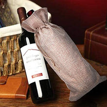 Load image into Gallery viewer, Burlap Wine Bag, 12 Pieces Wine Bottle Gift Bags with Drawstring for Wedding, Party Favors, Christmas, Holiday and Wine Tasting Party Supplies (Natural)
