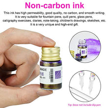 Load image into Gallery viewer, Calligraphy Ink Set, 12 Colors Dipped Pen Inks Gold Powder Non-Carbon Drawing Ink, Calligraphy Fountain Pen Inks for Writing, Art, Gift, Craft Calligrapher Inks Kit - (7ml,12 Colors)
