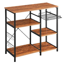 Load image into Gallery viewer, Mr IRONSTONE Kitchen Baker&#39;s Rack Vintage Utility Storage Shelf Microwave Stand 3-Tier+3-Tier Table for Spice Rack Organizer Workstation
