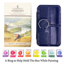 Load image into Gallery viewer, Water Color paint set, 12 colors Art Gallery Quality Collection, Lifelong Brilliance Richest Pigmentation Watercolor Palette Half Pan for Professional Artists SCHPIRERR FARBEN
