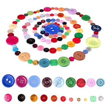Load image into Gallery viewer, Greentime 1500 pcs Round Resin Buttons Mixed Color Assorted Sizes for Crafts Sewing DIY Manual Button Painting DIY Handmade Ornament Buttons, 2 Holes and 4 Holes

