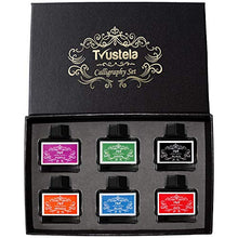 Load image into Gallery viewer, Calligraphy Ink Set | Calligraphy Set Includes 15 ml Black Ink, Blue Ink, Red Ink, Green Ink, Purple Ink and Orange Ink | Fountain Pen Ink | Dip Pen Ink | Bottled Ink for Fountain Pens | Ink Well
