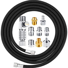 Load image into Gallery viewer, 10 Pieces Airbrush Adapter Set Includes Airbrush Adapter Kit Airbrush Quick Release Disconnect Fitting Connector Female Couplings Nylon Braided Airbrush Hose for Air Compressor and Airbrush Hose
