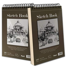 Load image into Gallery viewer, 9&quot; x 12&quot; Sketch Book, Top Spiral Bound Sketch Pad Hardcover, 2 Packs 100-Sheets Each (68lb/100gsm), Acid Free Art Sketchbook Artistic Drawing Painting Writing Paper for Kids Adults Beginners Artists
