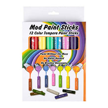 Load image into Gallery viewer, Mod Paint Sticks - Washable Solid Tempera Paint Markers - Non-Toxic, Quick Drying, and No Mess Paint Sticks - Color Art Supplies Set for Kids and Families - (12 Pack) - ModFamily
