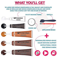 Load image into Gallery viewer, Coconix Brown Leather and Vinyl Repair Kit - Restorer of Your Couch, Sofa, Car Seat and Your Jacket - Super Easy Instructions - Restore Any Material, Genuine, Italian, Bonded, Bycast, PU
