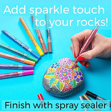 Load image into Gallery viewer, Glitter Paint Pens for Rock Painting, Fabric, Wood, Glass, Scrapbooking, DIY Craft Making Art Supplies, Card Making, Coloring. Set of 12 Acrylic Glitter Paint Markers Extra-Fine Tip 0.7mm.
