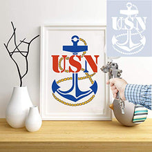 Load image into Gallery viewer, 9 Pack 6.4x7 Inch American Paintings Flag Stencil Military Series Stencil Template Marine Corps/Army/Air Force for Wood, Fabric, Paper, Airbrush, Rock and Wall Art
