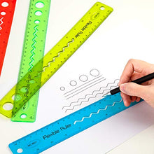 Load image into Gallery viewer, AIEX 8 Packs 4 Colors Flexible Ruler 12 Inch Soft Plastic Ruler Clear Straight Ruler with Inches and Metric for Workshop Office School Home Supplies
