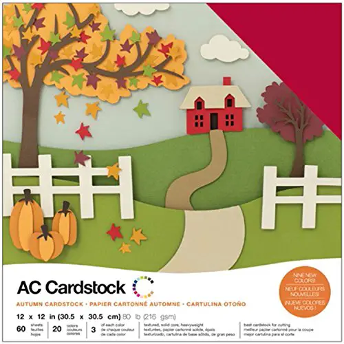 American Crafts Variety Pack Autumn 60 Sheets of 12 x 12 Inch Cardstock, Assorted