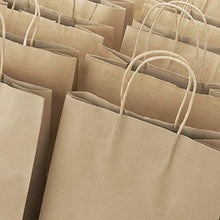 Load image into Gallery viewer, Mesha 50pcs Medium Size Gift Bags with Handle Brown Kraft Paper Bags 8x4.75x10.5 Inch Paper Shopping Bags, Paper Party Favor Bags, Retail Paper Bags Bulk
