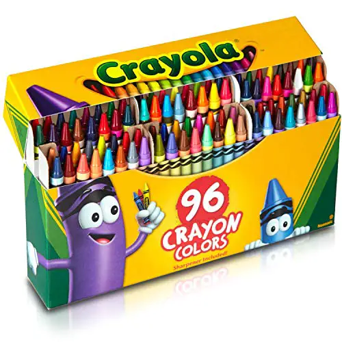 Crayola Classic Color Crayons in Flip-Top Pack with Sharpener, 96 Colors, Gift for Kids