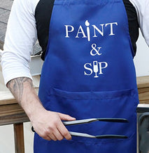 Load image into Gallery viewer, MeAnWe Wares Apron with Pockets - Paint and Sip Bib - Artist Painters Gift for Women, Men - Painting Smock Party Supplies, 1 Pcs
