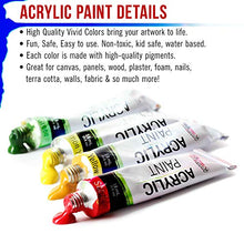 Load image into Gallery viewer, U.S. Art Supply Professional 36 Color Set of Acrylic Paint in Large 18ml Tubes - Rich Vivid Colors for Artists, Students, Beginners - Canvas Portrait Paintings - Color Mixing Wheel
