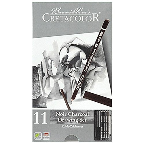 CRETACOLOR Noir Charcoal Drawing Set, 11 Pieces, multicolor