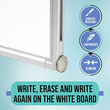 Load image into Gallery viewer, Officeline Ultra-Slim, Lightweight Magnetic Dry Erase Board &amp; Accessories (Includes Whiteboard Pen &amp; Pen Tray, 3 x Magnets &amp; Eraser) (24 x 36 Inch)
