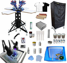 Load image into Gallery viewer, INTBUYING 4 Color 4 Station Screen Printing Kit T-Shirt Screen Printing Machine
