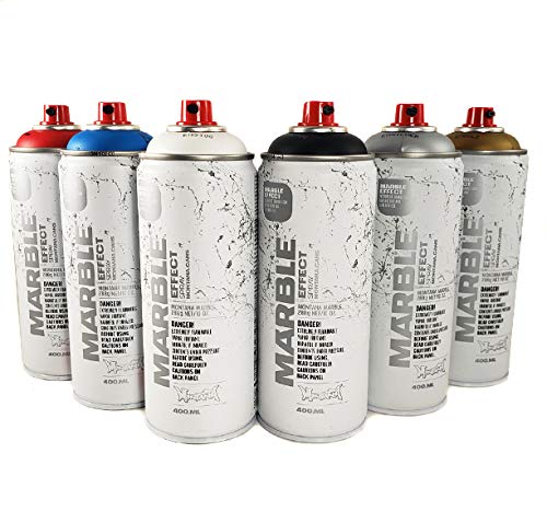Montana Cans Marble Effect Spray Paint 400mL Set of 6 Main Colors