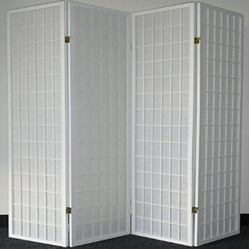 3, 4, 6, 5, 8 Panels Room Divider Screen Partition Shoji Style 6 ft Tall (White, 4 Panel)