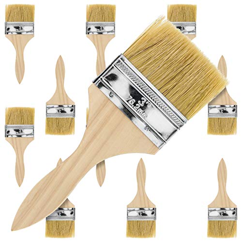 US Art Supply 12 Pack of 3 inch Paint and Chip Paint Brushes for Paint, Stains, Varnishes, Glues, and Gesso